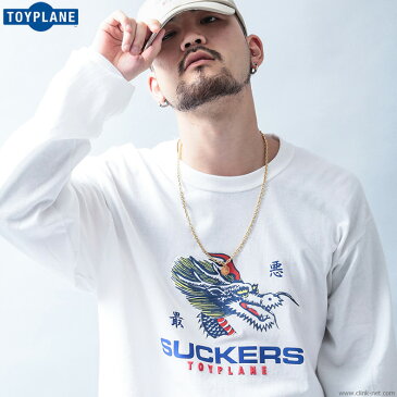 【TOYPLANE】 トイプレーン TOYPLANE L/S DRAGON TEE (WHITE) [TP19-FTE04] メンズ Tシャツ 長袖 ホワイト