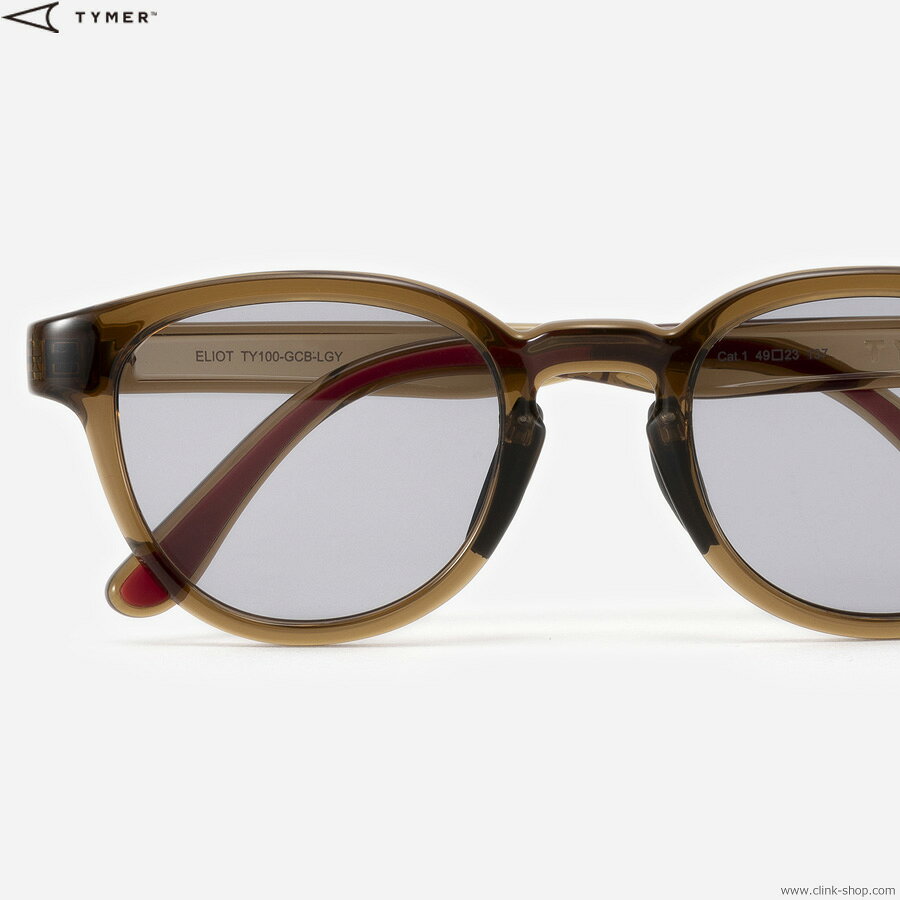 TYMER タイマー 眼鏡 サングラス メンズ オールシーズン TYMER ELIOT (GLOSS CLEAR BROWN/LIGHT GREY) [TY100-GCB-LGY] アクセサリー ノーズパッド スポーツ アウトドア アート 音楽 ファッション(4.0)