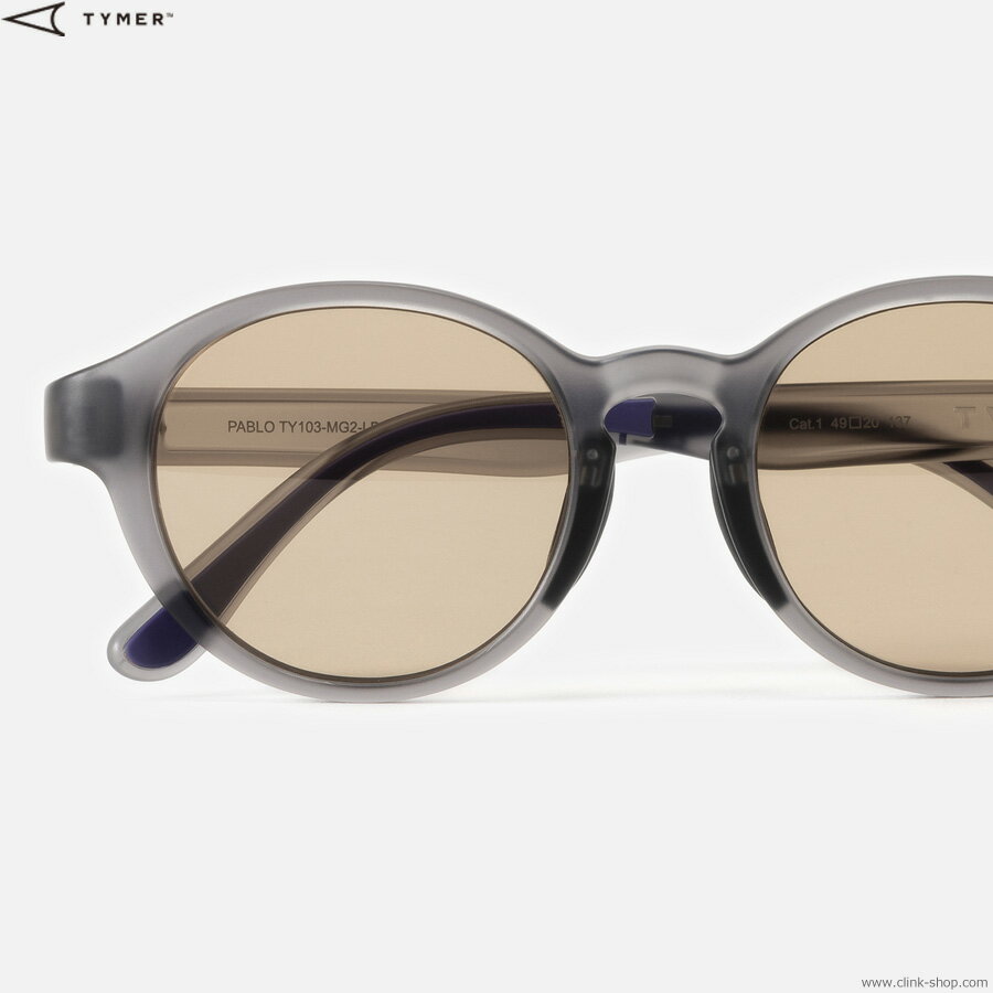TYMER タイマー 眼鏡 サングラス メンズ オールシーズン TYMER PABLO (MATT CLEAR GREY/LIGHT BROWN) [TY103-MG2-LBR] アクセサリー ノーズパッド スポーツ アウトドア アート 音楽 ファッション(4.0)