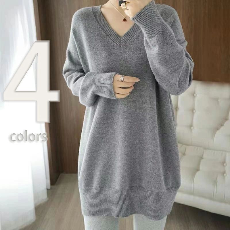 【4380円→実質4292円 P2利用! 11/27 01:59迄】今季はベストブームの予感**秋冬 ロング ニットトップス ..