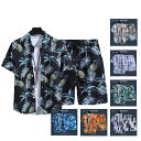 【コスパ最高】シャツ メンズ Men's 半袖 アロハシャツ セットアップ ショートパンツ 上下セット ビーチシャツ アロハ カジュアルシャツ shirt きれいめ 夏 旅行 リゾート 開襟シャツ 柄シャツ トップス 人気 おしゃれ 春 服|詳細画像