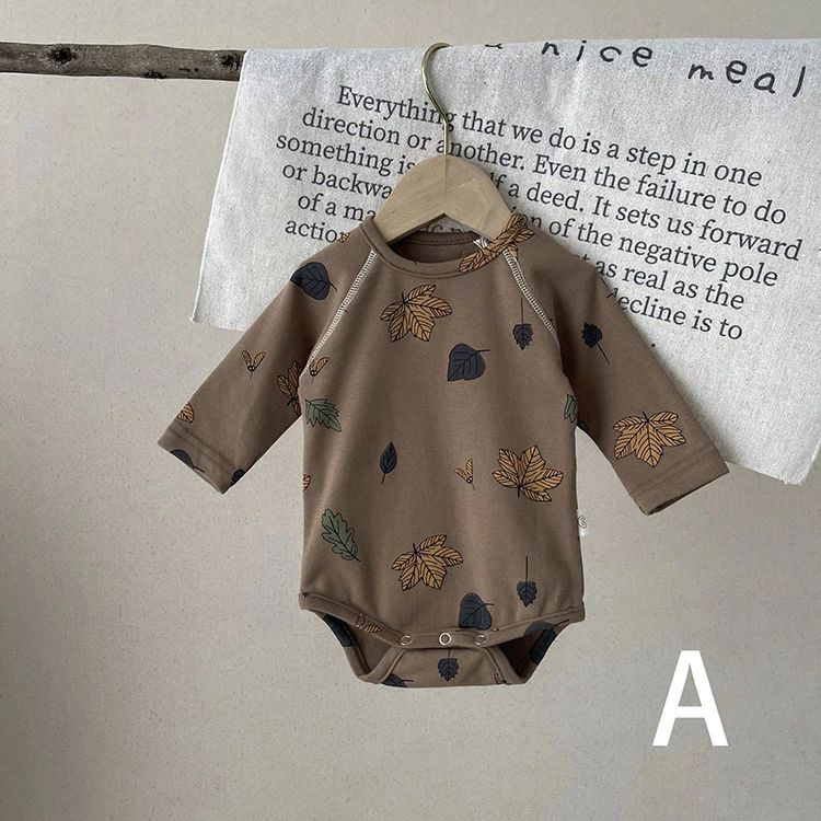 【2080円→実質2038円 P2利用! 11/27 01:59迄】ベビーロンパース 出産祝い 春 秋 冬 ベビー肌着 韓国 子供服 赤ちゃん ルームウェア 着ぐるみ ベビー服 新生児服 パジャマ 出産準備 出産祝い りんご 楓 ナチュラルカラー 長袖 2