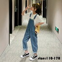 【50%OFFクーポン】オーバーオール デニムパンツ 子供服 春秋 ジーンズ ハイウエスト カジュアルパンツ 女の子 可愛い きれいめ //卒園式/入学式/パーティ 110-170cm 長ズボン オールインワン ゆったり(4)