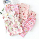 【期間限定→2,162円 6/27まで】サウナ服 花柄 バスローブ ルームウェア パジャマ トップス+ズボン 春秋 プリント 七分袖 Vネックス ホテル 温泉 ゆったり 大きいサイズ 部屋着 寝巻き 4色 レディース 綿100% セットアップ(4)