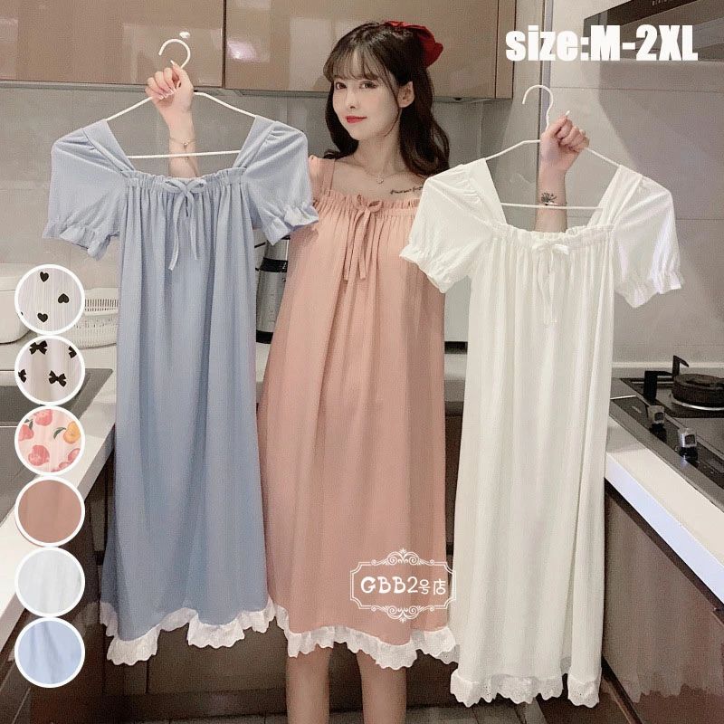 【コスパ最高！期間5倍積分！11/17まで】ネグリジェ ロング丈 パジャマ レディース 半袖 夏 レース パ..