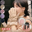 \期間限定 ★50%OFF&P10倍で1,218円!8/24まで/手袋 防寒 レディース 秋冬 おしゃれ かわいい 暖かい 防水手袋 ボア裏起毛 冷え対策 可愛い 五本指 ちょう結び付き ふわふわ 冬小物 通勤 通学 旅行 自転車 バイク 普段使い アウトドア冬秋 誕生日 グローブ スマホ対応