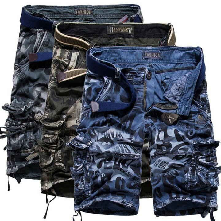 【コスパ最高】カーゴパンツ カーゴパンツ 太め メンズ 作業着 半パン 大きいサイズ 迷彩 ベルトなし ハーフパンツ メンズ カーゴパンツ