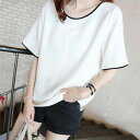 【コスパ最高】Tシャツ レディース きれいめ 40代 春夏 上品 オシャレ 韓国風 ゆったりカットソー Tシャツ 2色 カジュアル 半袖Tシャツ ブラウス 白トップス