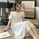 【コスパ最高】ネグリジェ 春夏 ネグリジェ 半袖ワンピース 綿レース パジャマ ナイトロープ レディース 部屋着 オシャレゆったり 可愛い ロング丈ネグリジェ