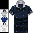 【コスパ最高】ポロシャツ メンズ POLO ゴルフウェア トップス 鹿プリント 小柄 スリム 新作 夏 カットソー 半袖ポロ tシャツ