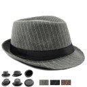 \期間限定 ★50%OFF&P10倍で2,032円!8/24まで/シンプルスタイルフェドラHAT つば広 秋冬 帽子 中折れ メンズ レディース 中折れ帽子 新作 トレンド 大人 黒 ストライプ柄ハット ハット