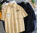 【コスパ最高】無地 ミリタリーシャツ メンズ シャツ 五分袖 トップス 通勤 通学 ビジネス 上品 男性用 大きいサイズ ボダンダウンシャツ ゆったり シャツ ...