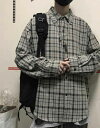 【コスパ最高】21年春新作 メンズ 春秋 チェック柄シャツ カジュアル シャツアウター ボタン付き ゆったり 男性用 きれいめ おしゃれ 21年春新作 長袖 ト...