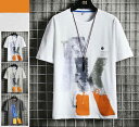 \通常5160円→大特価 2451円!7/26まで メンズ 半袖Tシャツ クルーネック カットソー 夏服 半袖Tシャツ 英文字 カジュアル 夏物 送料無料