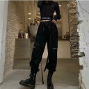 【コスパ最高】レディース ヒップホップ 衣装 スポーティ ボトムス ストリート風 個性的 服 原宿系 韓国ファッション カーゴパンツ ダンス