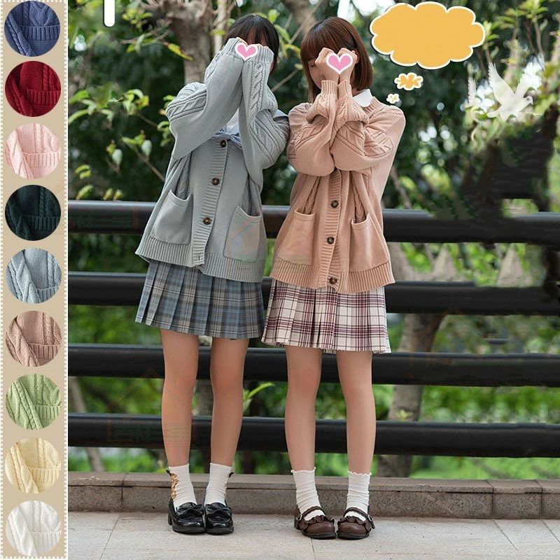 【コスパ最高】カーディガン カーディガン 中学 正統派 女子高生 通学 Vネック カーディガン 学生 制服 新モデル 厚さを増す