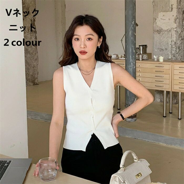 【4180円→実質4096円 P2利用! 11/27 01:59迄】ニットタンクトップ レディース ショート丈 春 ノースリ..