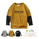 【コスパ最高】Tシャツ キッズ 長袖 tシャツ カットソー 男の子 子供服 重ね着風 プリント ボイス コットン100% 綿100% 春秋 春 秋 クルーネック ジュニア レイヤード風