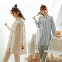 \期間限定 ★50%OFF&P10倍で3,984円!8/24まで/マタニティーパジャマ ガーゼ 授乳服 前開き 長袖 綿100% 大きいサイズ 妊娠 上下セット 授乳口付き ルームウェア 部屋着 マタニティーパジャマ ストライプ