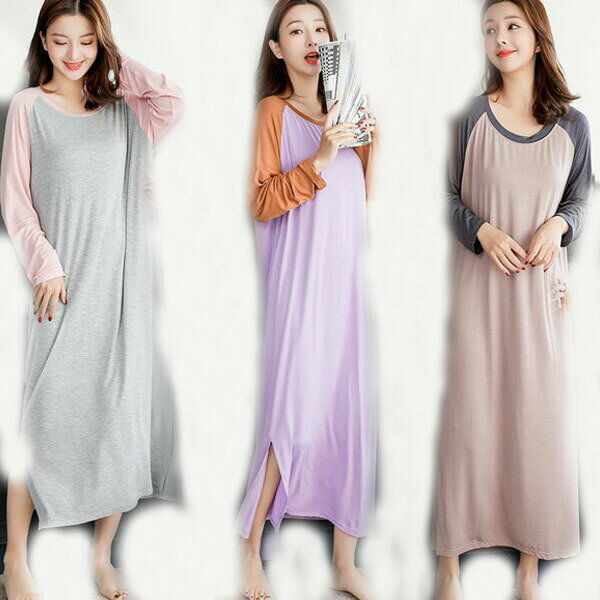 【コスパ最高！期間5倍積分！11/17まで】レディース ネグリジェ パジャマ 秋冬長袖 パジャマ ゆるゆる ナイティ ルームウェア 女性 オシャレ 部屋着 女性パジャマ ワンピース 綿パジャマ ストライプ