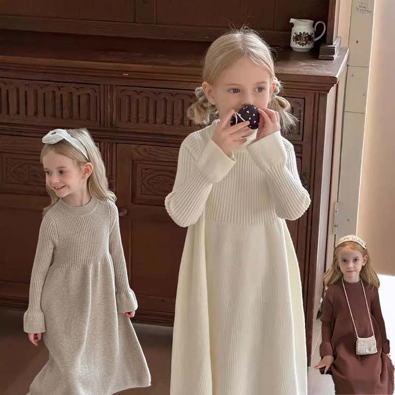 【2880円→実質2822円 P2利用! 11/27 01:59迄】ニット ワンピース キッズ ベビー服 女の子 ロングワンピース ジュニア 赤ちゃん ニット セーター おしゃれ 可愛い 結婚式 七五三 入学 入園 幼稚園 小学生 誕生日 プレゼント お姫様 お出かけ 90cm 100cm ワンピース