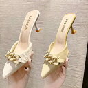 【2580円→実質2528円 P2利用! 11/27 01:59迄】スリッポン サンダル ピンヒール レーディス 靴 お出かけアーモンドトゥ美脚 結婚式 パーテ...