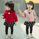 【新発売限定記念価格!】女の子 Tシャツ レギンス 上下セット 韓国子供服 ベビー服 キュート お出かけ 普段着 遠足 通園 通学 80-120cm セットアッ...