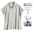 【100枚!10%COUPON→実質3222円 10/24まで】ガーゼ シャツ レディース ガーゼシャツ 春 夏 ガーゼ ガーゼ フレンチスリープ シャツ 丸襟 トップス 半袖 ブラウス 折り襟 チェック柄 ストライプ 無地 コットン 綿 30代 40代 2重ガーゼ 半袖シャツ 母の日