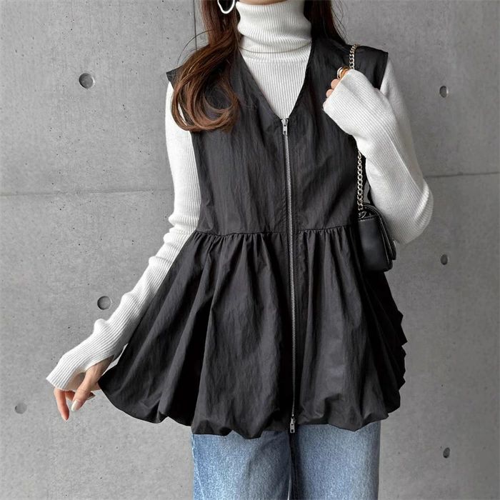 【2880円→実質2592円 P10利用! 11/19 23:59迄】ジレ ベスト レディース 前開き ファスナー ジレベスト 春 夏 Vネック ジレ ファッション トップス ノースリーブ 無地 レディース 通勤 OL オフイス 春 秋 上品 きれいめ 重ね着 フォーマル 入学式 ジップアップ おしゃれ