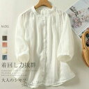 【100枚!10%COUPON→実質2142円 10/24まで】シャツ ブラウス レディース バンドカラー シャツ 半袖 半袖シャツ シャツブラウス トップス カジュアル 大きいサイズ 体型カバー ナチュラル おしゃれ 通勤 春 オフィス 可愛い 綿 着回し 柔らかい ゆったり コットン 春