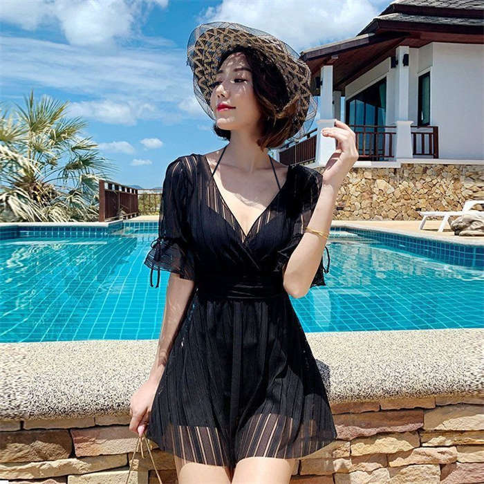 ビキニ　水着　レディース ギフト 女の子な 魅惑的 ホット ガール ビキニ 長袖 ブラウス ワイヤー ギャザー ビーチ バケーション 水着 女性