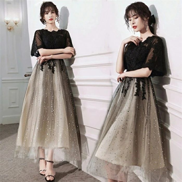 【6780円→実質6644円 P2利用! 11/27 01:59迄】パーティードレス 結婚式 ワンピース 演奏会ドレス 中学生 高校生 ミモレ丈 ロング マキシ丈 膝丈 イブニングドレス 韓国 カクテルドレス 体型カバー レディース 袖あり 花嫁 フォーマル 合唱 大きい ドレス 大人 ピアノ