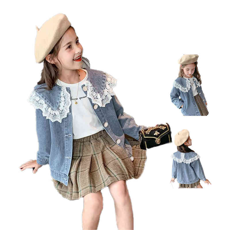 【3380円→実質3042円 P10利用! 11/19 23:59迄】折襟ジャケット キッズ 春秋 デニムジャケット 女の子 ..