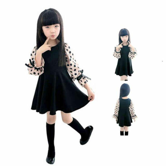 【1690円→実質1656円 P2利用! 11/27 01:59迄】ドットワンピース キッズ 春秋 女の子 おしゃれワンピー..