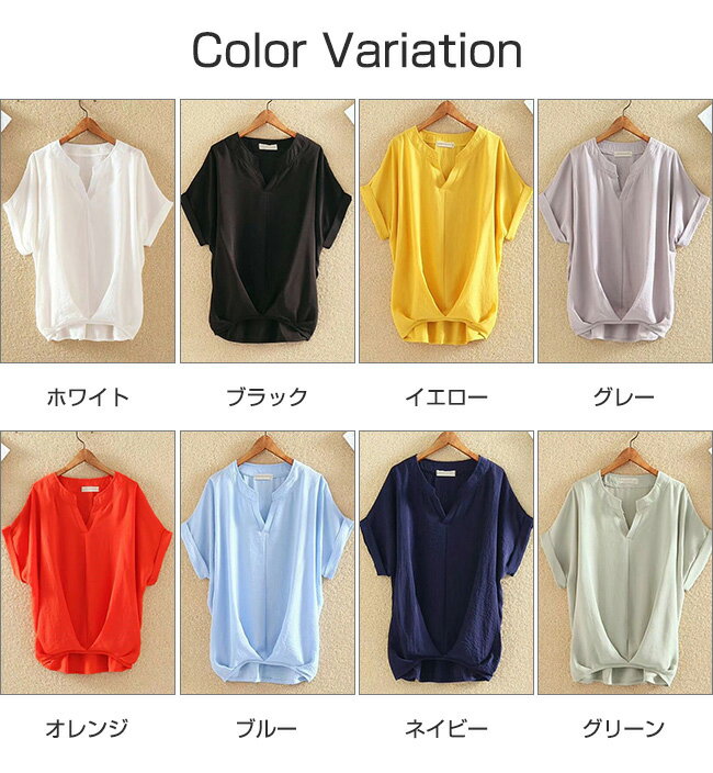ブラウス レディース 半袖 トップス シャツ ...の紹介画像2