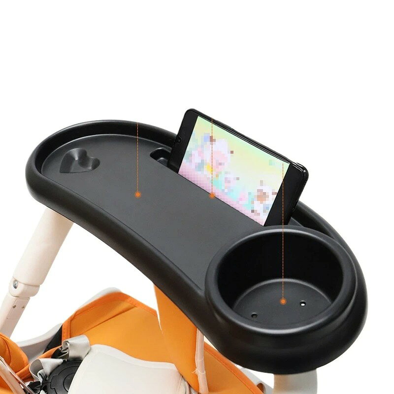 ベビーカー用トレイ 360° 回転可能 ドリンクホルダー付き 仕切り付きテーブル おや...