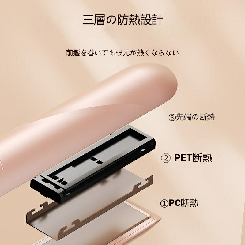 コードレス ヘアアイロン ミニ 前髪 カール ストレート 後れ毛 充電式 軽量 旅行 ...