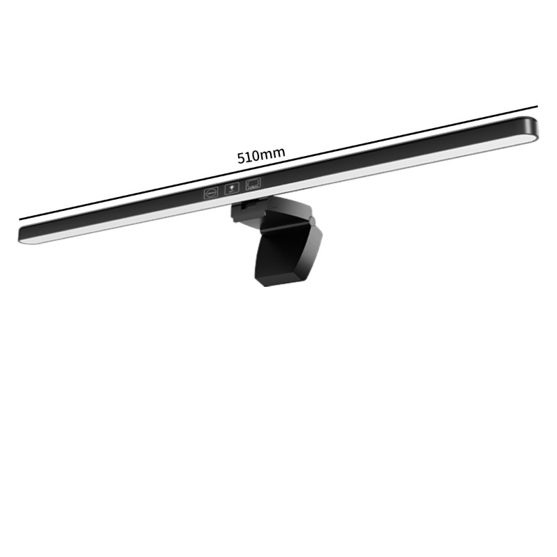 【材質】ABS樹脂【サイズ】34cm/51cm/61cm【電源】USB給電【機能】調光調色3段階、非対称光源、ちらつき低減、画面映り込み抑制画面に直接光が映り込まない非対称配光設計。テレワーク、ゲーム、長時間パソコン作業時の目の負担を軽減。クリップ式で設置簡単、机のスペースを占有しない。