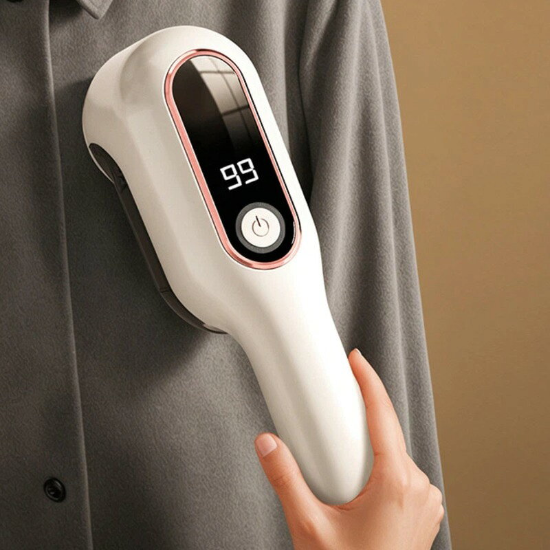 毛玉取り 充電式 デジタル表示 予備刃 1 個付属 6 枚ステンレス刃 衣類保護 家庭用電動毛玉クリーナー ホワイト