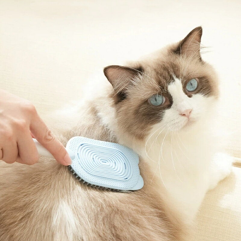 cliosiのペットブラシ 猫ブラシ 両面使える 抜け毛取り グルーミングブラシ 針ブラシ クリーナー 長毛 短毛 換毛期 お手入れ 柔らかい お風呂不要 猫用 犬用｜アングル3