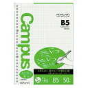 【1000円以上お買い上げで送料無料♪】コクヨ キャンパス ルーズリーフ さらさら書ける 5mm方眼罫 B5 50枚 - メール便発送
