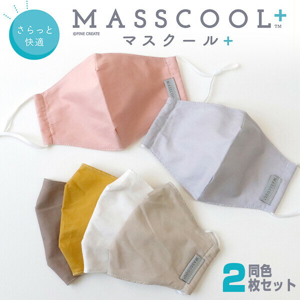 【送料無料】【新色入荷】2枚セット さらっと快適 マスクール プラス MASSCOOL+ 調整パーツ付 通年 手洗い 繰り返し使える 男性 女性 - メール便発送