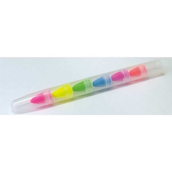 【1000円以上お買い上げで送料無料♪】洗える蛍光クレヨン 6色組 - メール便発送
