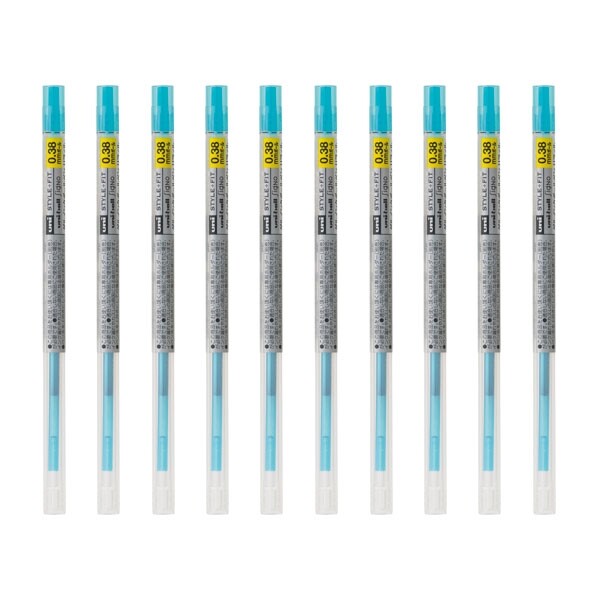 【送料無料】スタイルフィット ゲルインク ボールペン 替え芯 ユニボール シグノ 0.38mm スカイブルー 10本セット - メール便発送