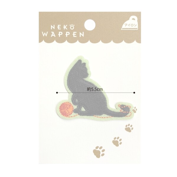 【1000円以上お買い上げで送料無料♪】パイオニア NEKO WAPPEN シリーズ 黒ネコ ... ワッペン アップリケ 黒猫 - メール便発送
