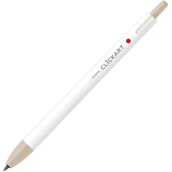 【1000円以上お買い上げで送料無料♪】クリッカート ノック式水性カラーペン サンドベージュ キャップなし 乾きにくい 発色 重ね塗り イラスト - メール便発送