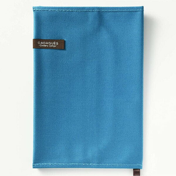 【送料無料】ブックカバー カダケス B6サイズ ディープブルー シンプル コットン生地 しおり付き 男性 女性 読書 - メール便発送
