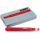 【1000円以上お買い上げで送料無料♪】LAMY ラミー 万年筆 カートリッジインク レッド 5本入 LT10RD - メール便発送
