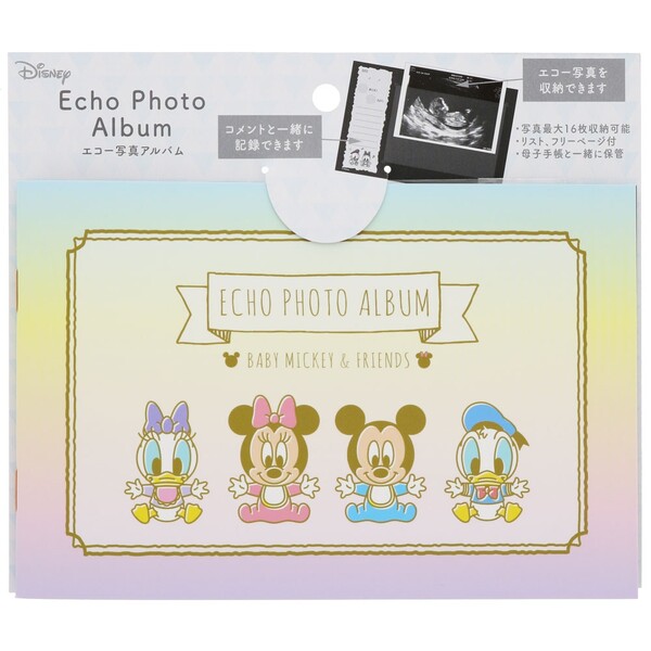 【1000円以上お買い上げで送料無料♪】ディズニー エコー写真 アルバム ベビーミッキー&フレンズ 妊娠記録 - メール便発送のサムネイル