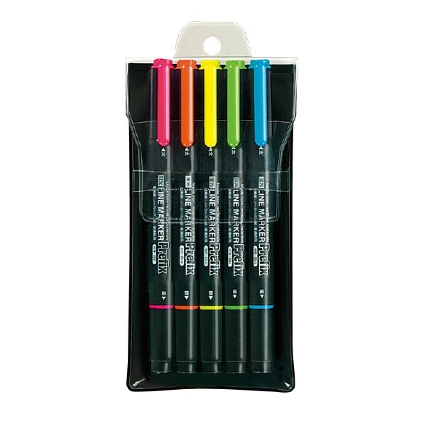 【1000円以上お買い上げで送料無料♪】コクヨ 蛍光OAマーカー(再生樹脂・ツイン)(プリフィクス)5色セッ..